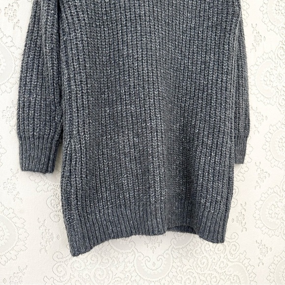 Soft Surroundings Solemio Cardigan Sweater Gray Button Front Ribbed Chunky Long - Picture 6 of 9